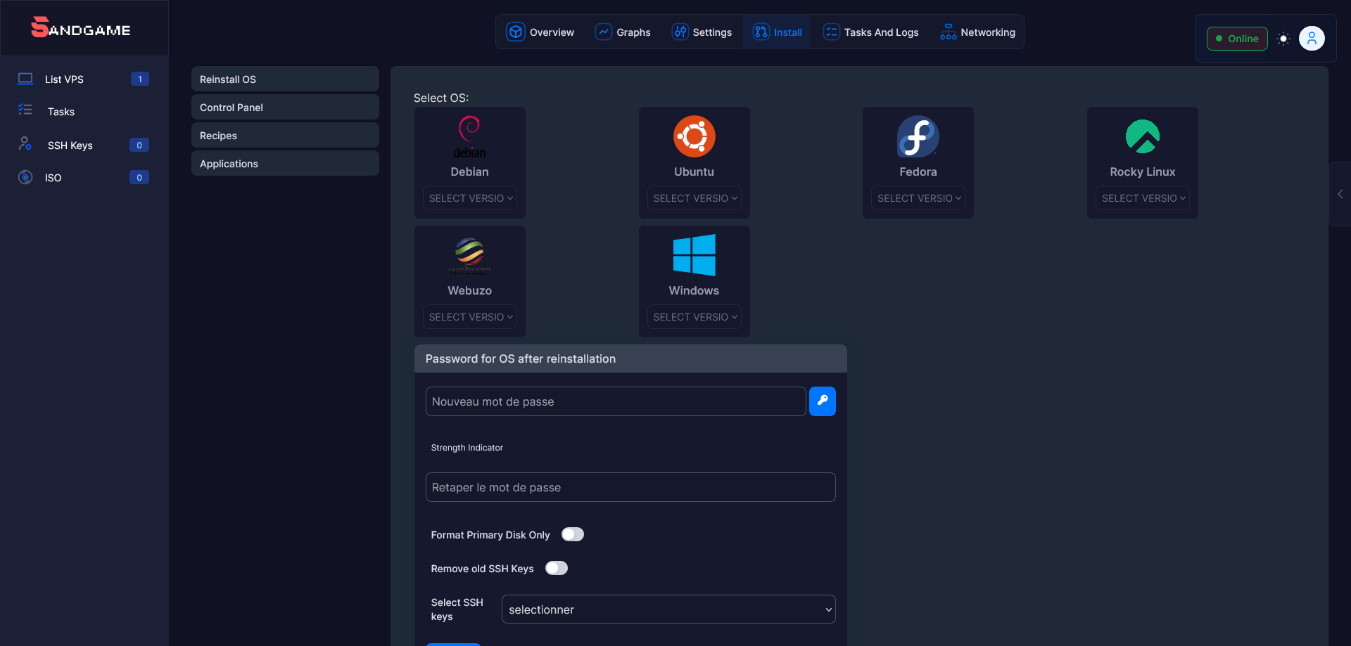 Configuration avancée du VPS